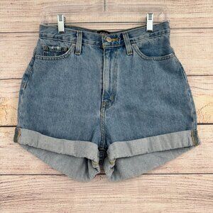 BDG Mom High Rise Cuffed Jean Shorts Women's‎ Size 27 Blue Medium Wash Denim
